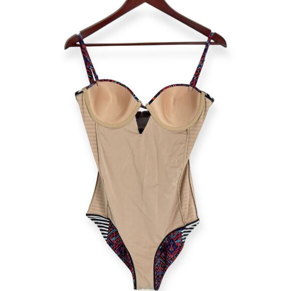 Tart Swimwear Collection Keyhole Cut Out Underwire Pushup Bra One Piece Swimsuit - Picture 8 of 13